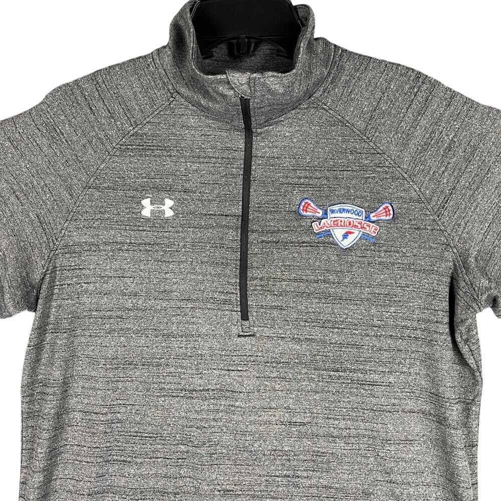 Under Armour Heatgear Loose Lacrosse Shirt Mens L Zip Pullover‎ Practice Warm-Up
